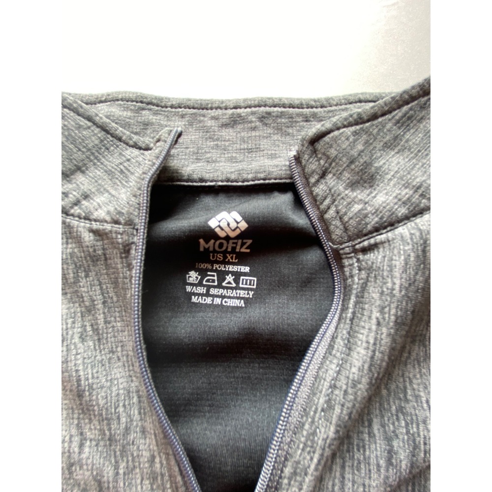 MoFiz Womens Quarter Zip Pullover Gray Heathered Activewear Top XL - Picture 4 of 6